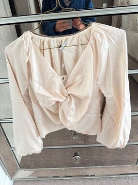 Endless Rose Blush Twist-Front Long Sleeve Blouse